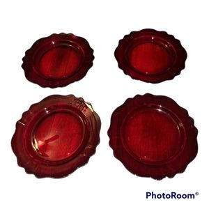 Ruby Red Anchor Hocking Plates